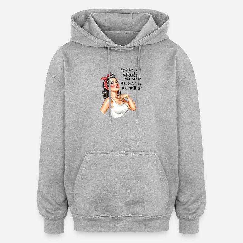 Demande votre avis rétro housewives - Sweat à capuche oversize unisexe - gris chiné