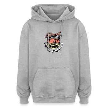 Introvert Paradise - Oversized Unisex Hoodie - Grau meliert - Vorne - Noah (186cm)