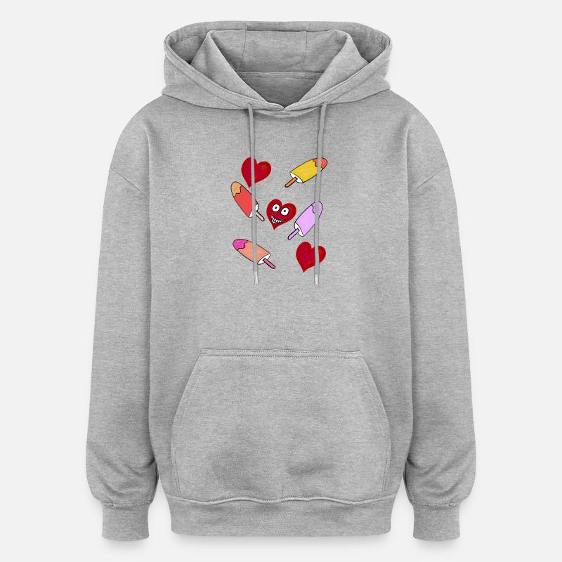 Eis Eiskrem Eiscreme Kinder - Oversized Unisex Hoodie - Grau meliert