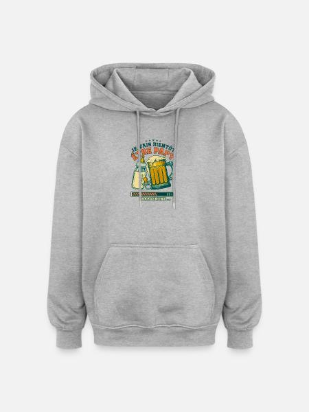 Futur Papy Humour Annonce Grossesse - Sweat à capuche oversize unisexe - gris chiné