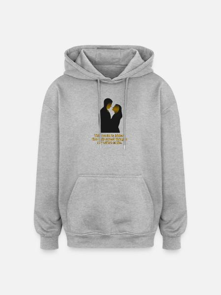 Sweet Wife's Smile Embrace - Oversized Unisex Hoodie - heather grey