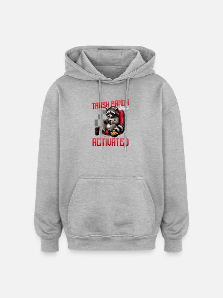 Gamer Gaming Cat Video Game - Oversized Unisex Hoodie - heather grey