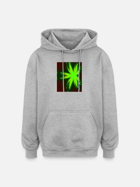 Neon Fractal Star Beam - Oversized Unisex Hoodie - heather grey