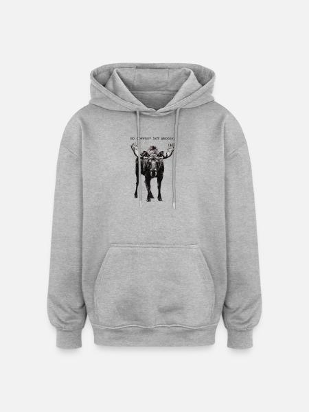 No Coffee Not Amused Moose Wilderness - Oversized Unisex Hoodie - heather grey