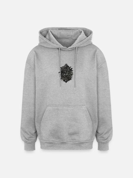 Night bat flock - Oversized Unisex Hoodie - heather grey