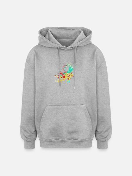 Splash Art Wild Crocodile - Oversized Unisex Hoodie - heather grey