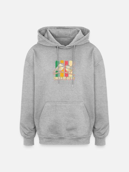 Chick-a-dee-dee-dee with Bird Call - Oversized Unisex Hoodie - heather grey