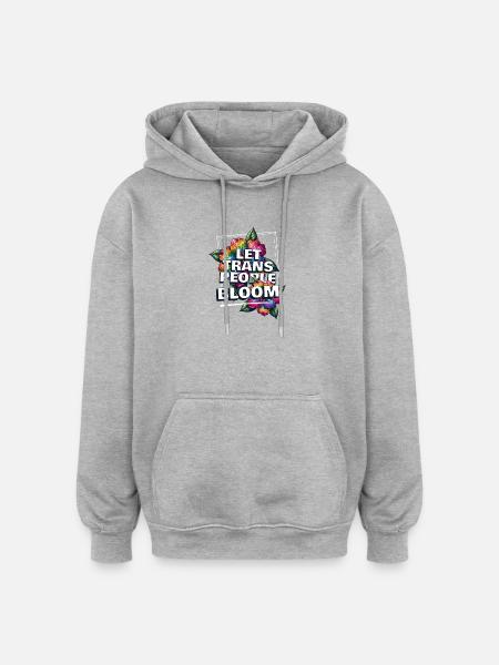 Trans Pride Bloom - Oversized Unisex Hoodie - Grau meliert