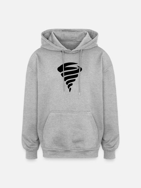 Tornado - Oversized Unisex Hoodie - Grau meliert