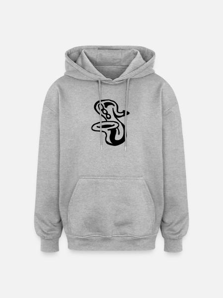Saxophone - Sweat à capuche oversize unisexe - gris chiné