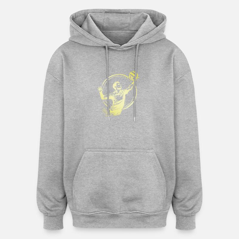 Joueurs de volley-ball - Sweat à capuche oversize unisexe - gris chiné