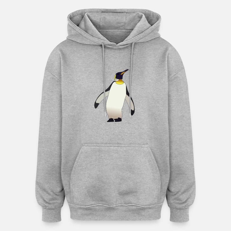 manchot - Sweat à capuche oversize unisexe - gris chiné