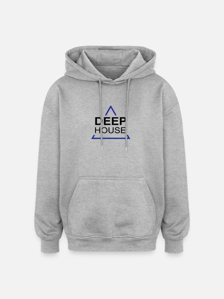 Deep House Design 001 - Oversized Unisex Hoodie - heather grey