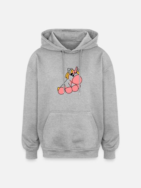 Einhorn2 - Oversized Unisex Hoodie - heather grey