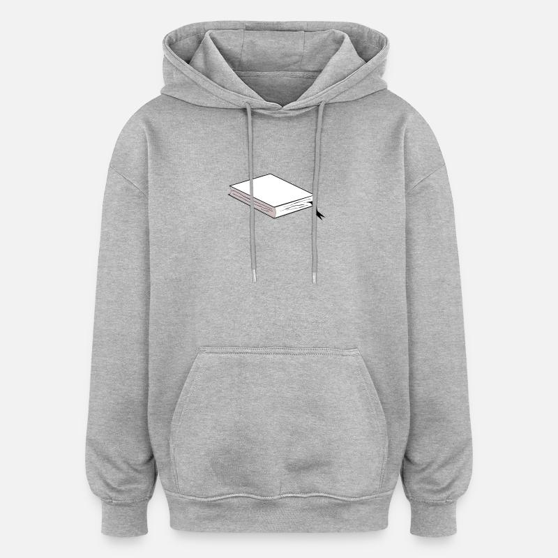 Buch - Oversized Unisex Hoodie - Grau meliert