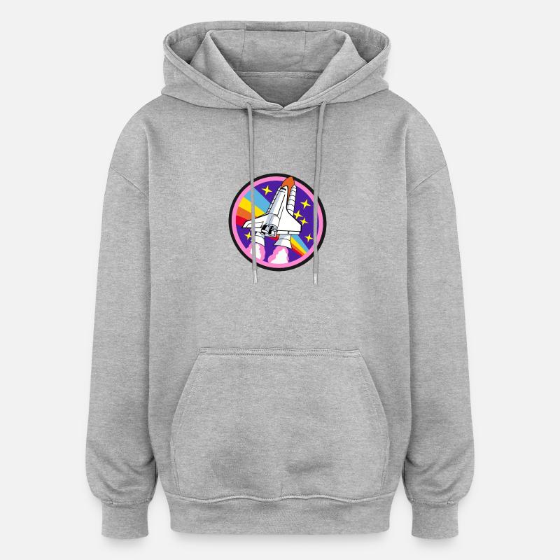 Space Shuttle - Oversized Unisex Hoodie - Grau meliert