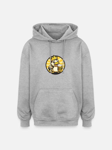 Duck beer - Oversized Unisex Hoodie - heather grey