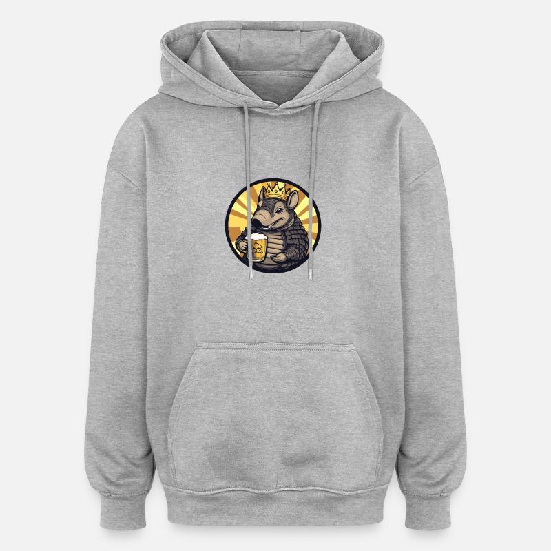 Bière Armadillo - Sweat à capuche oversize unisexe - gris chiné