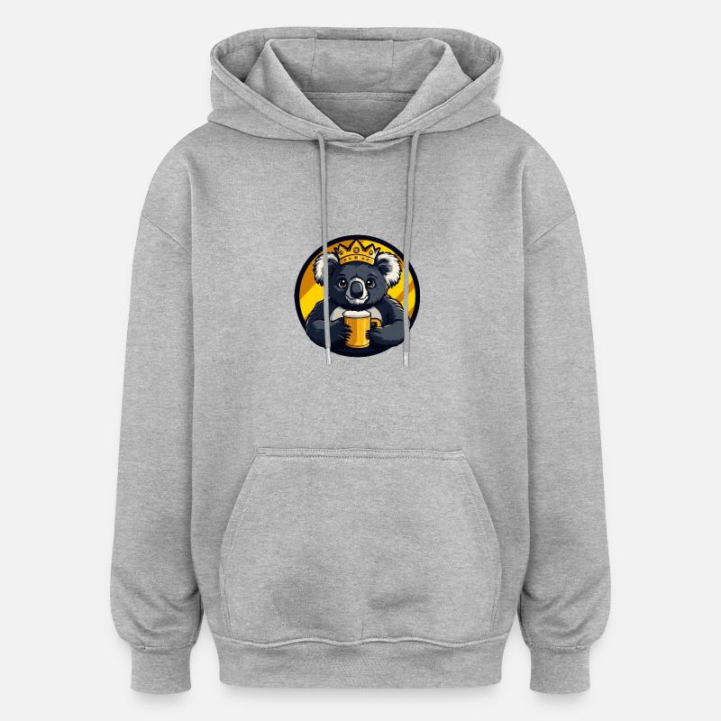 Bière Koala - Sweat à capuche oversize unisexe - gris chiné