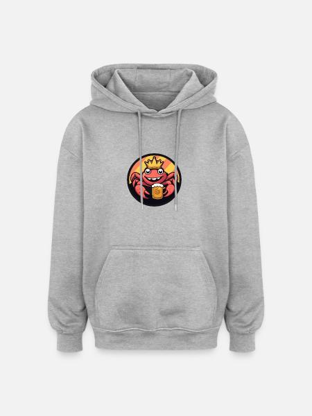 Crab Crab Beer - Oversized Unisex Hoodie - heather grey