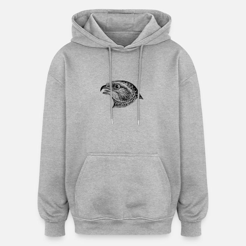 faucon - Sweat à capuche oversize unisexe - gris chiné