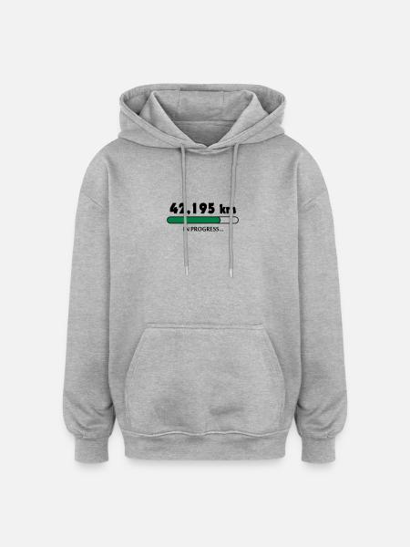 Marathon in progress - Oversized Unisex Hoodie - heather grey