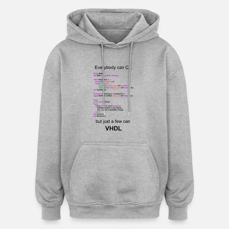 VHDL - Sweat à capuche oversize unisexe - gris chiné
