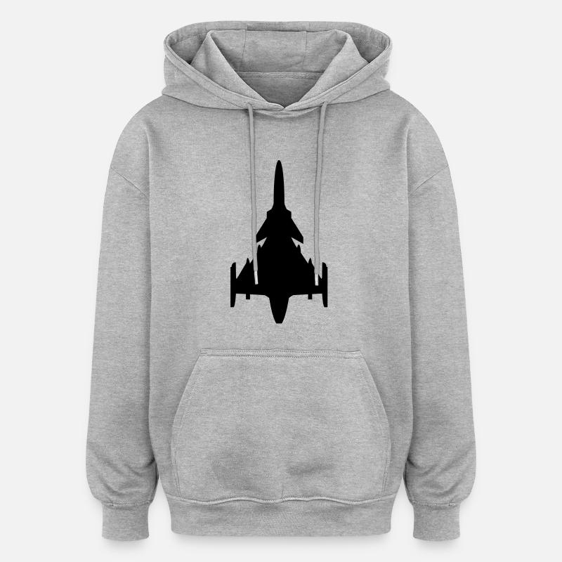 kampfjet__f1 - Sweat à capuche oversize unisexe - gris chiné