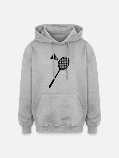 Badminton-Sport-Icon - Oversized Unisex Hoodie - heather grey