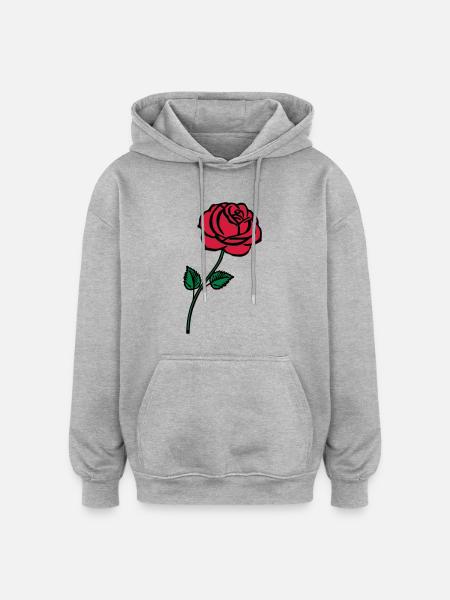 rose_002 - Oversized Unisex Hoodie - Grau meliert