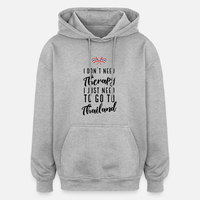 Thaïlande - Sweat à capuche oversize unisexe - gris chiné