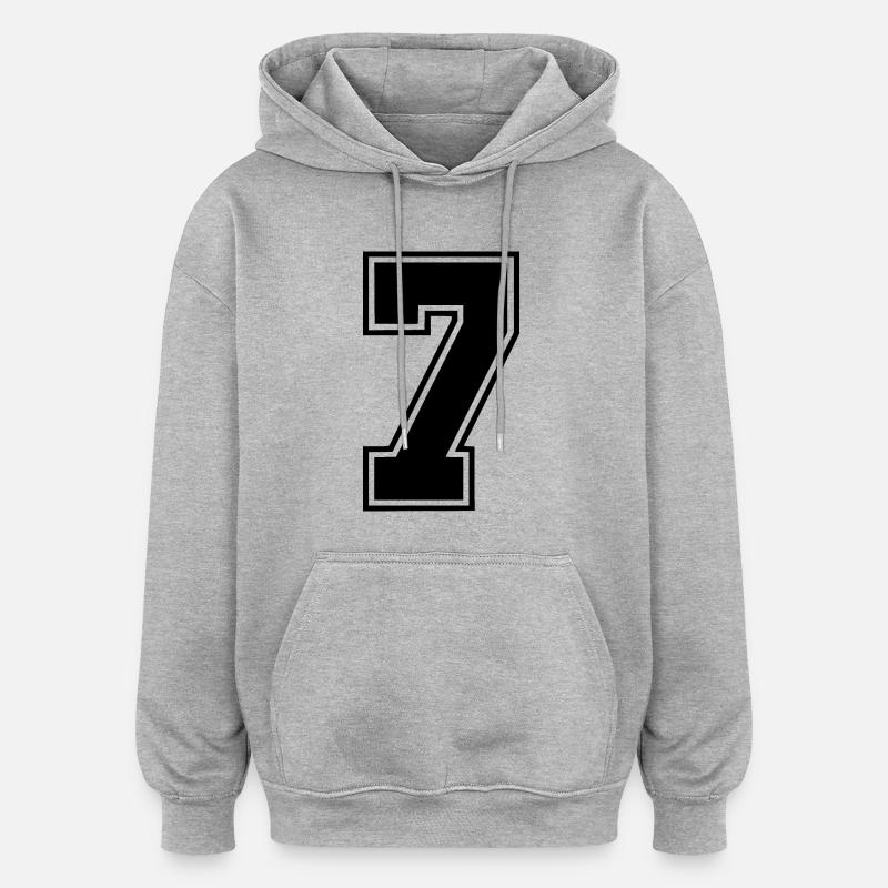 7 - Sweat à capuche oversize unisexe - gris chiné