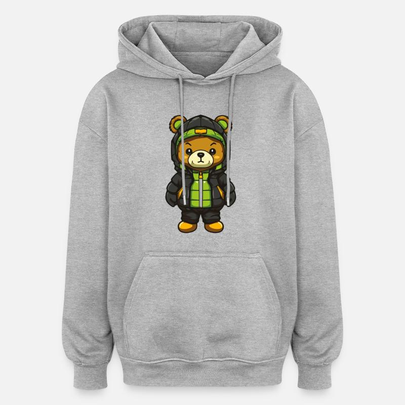 Bear Comic - Oversized Unisex Hoodie - heather grey