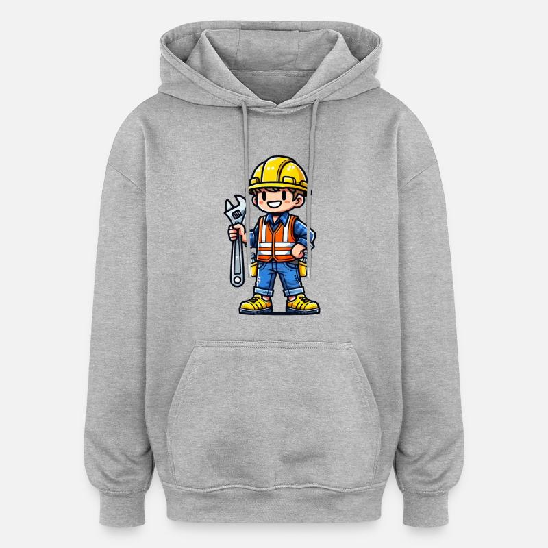 Construction worker - Oversized Unisex Hoodie - heather grey