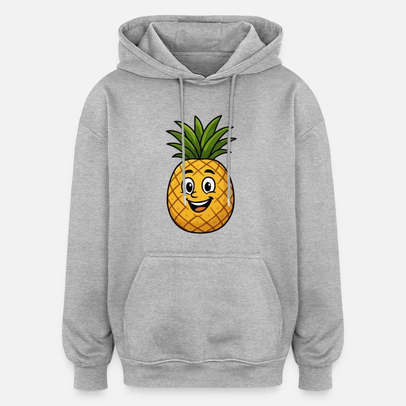 Bande dessinée ananas - Sweat à capuche oversize unisexe - gris chiné