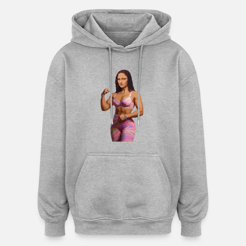 Mona Lisa bling bling - Oversized Unisex Hoodie - heather grey