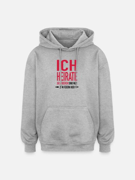 ich Heirate x1 - Oversized Unisex Hoodie - Grau meliert