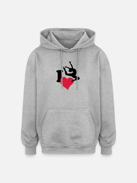 I love to dance - Oversized Unisex Hoodie - heather grey