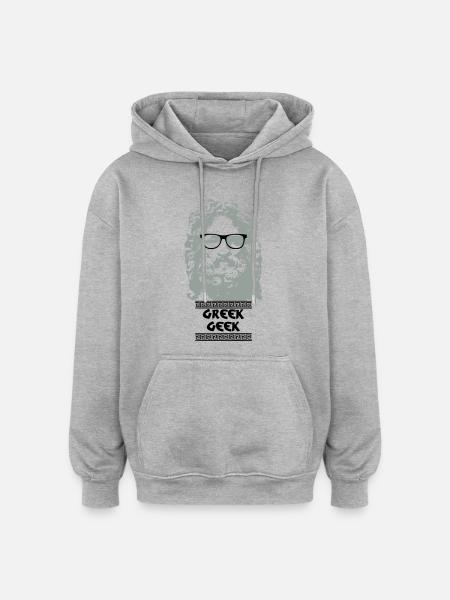 Greek Geek - Oversized Unisex Hoodie - heather grey