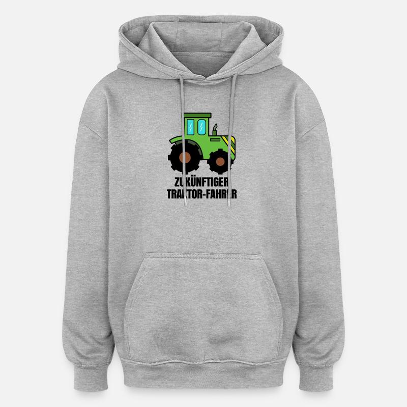Traktor Nutzfahrzeug Landwirtschaft Statement Feld - Oversized Unisex Hoodie - Grau meliert