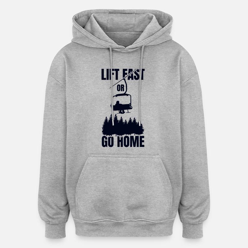 Devis de snowboard - Sweat à capuche oversize unisexe - gris chiné