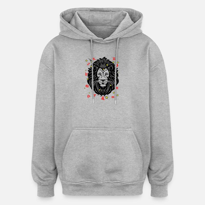 Sternzeichen Stern Logo Löwe - Oversized Unisex Hoodie - Grau meliert