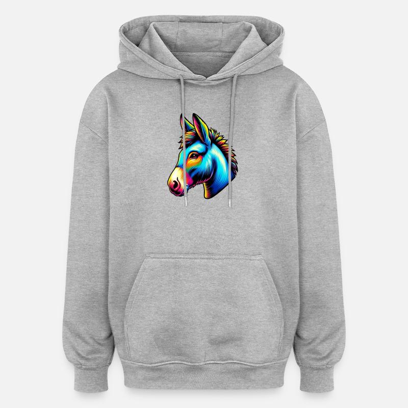 Esel Esel Schnuller Maultier - Oversized Unisex Hoodie - Grau meliert