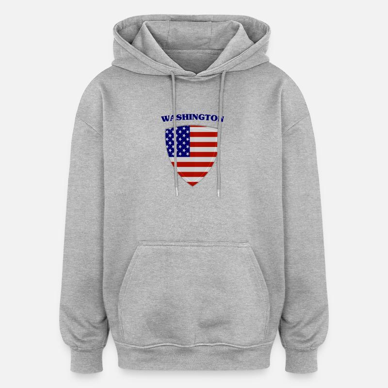 Washington - Sweat à capuche oversize unisexe - gris chiné