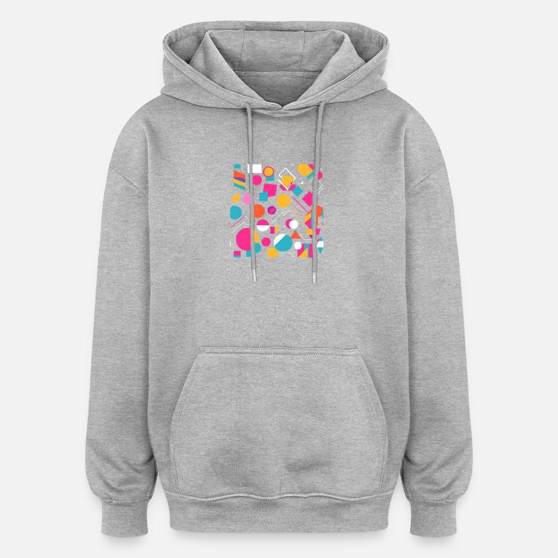 Couleurs vives - Sweat à capuche oversize unisexe - gris chiné