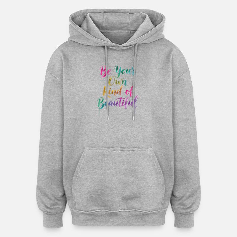 T-shirt inspirant de citation arc-en-ciel - Sweat à capuche oversize unisexe - gris chiné
