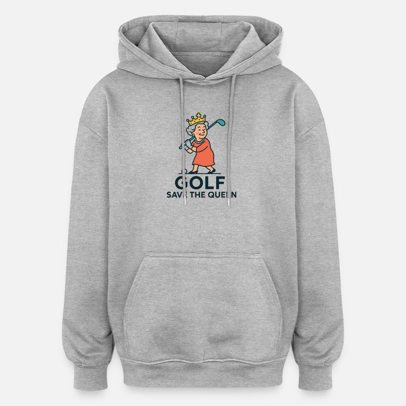 Golf save the Queen 2 - Sweat à capuche oversize unisexe - gris chiné