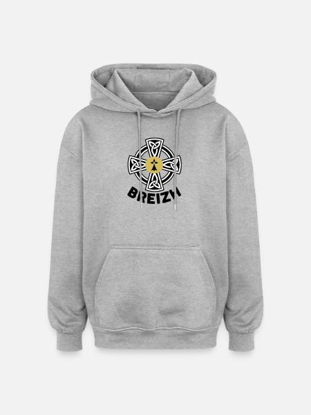 Breizh (Brittany) - Oversized Unisex Hoodie - heather grey