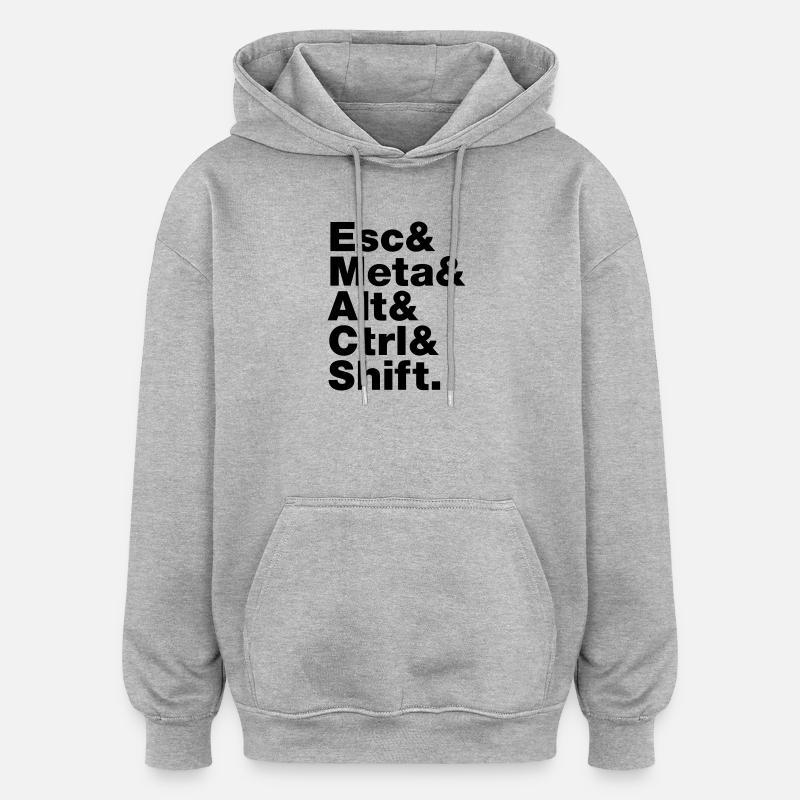 Esc & Meta & Alt & Ctrl & Shift - Oversized Unisex Hoodie - heather grey