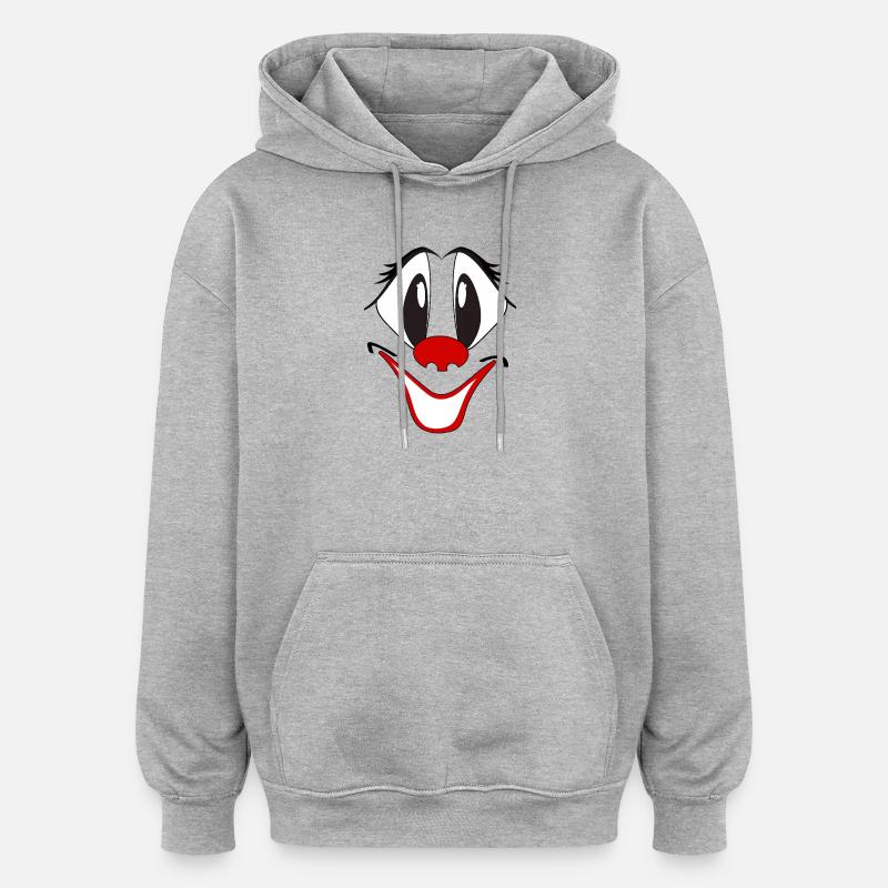 Visage de Clown Rieur - Sweat à capuche oversize unisexe - gris chiné